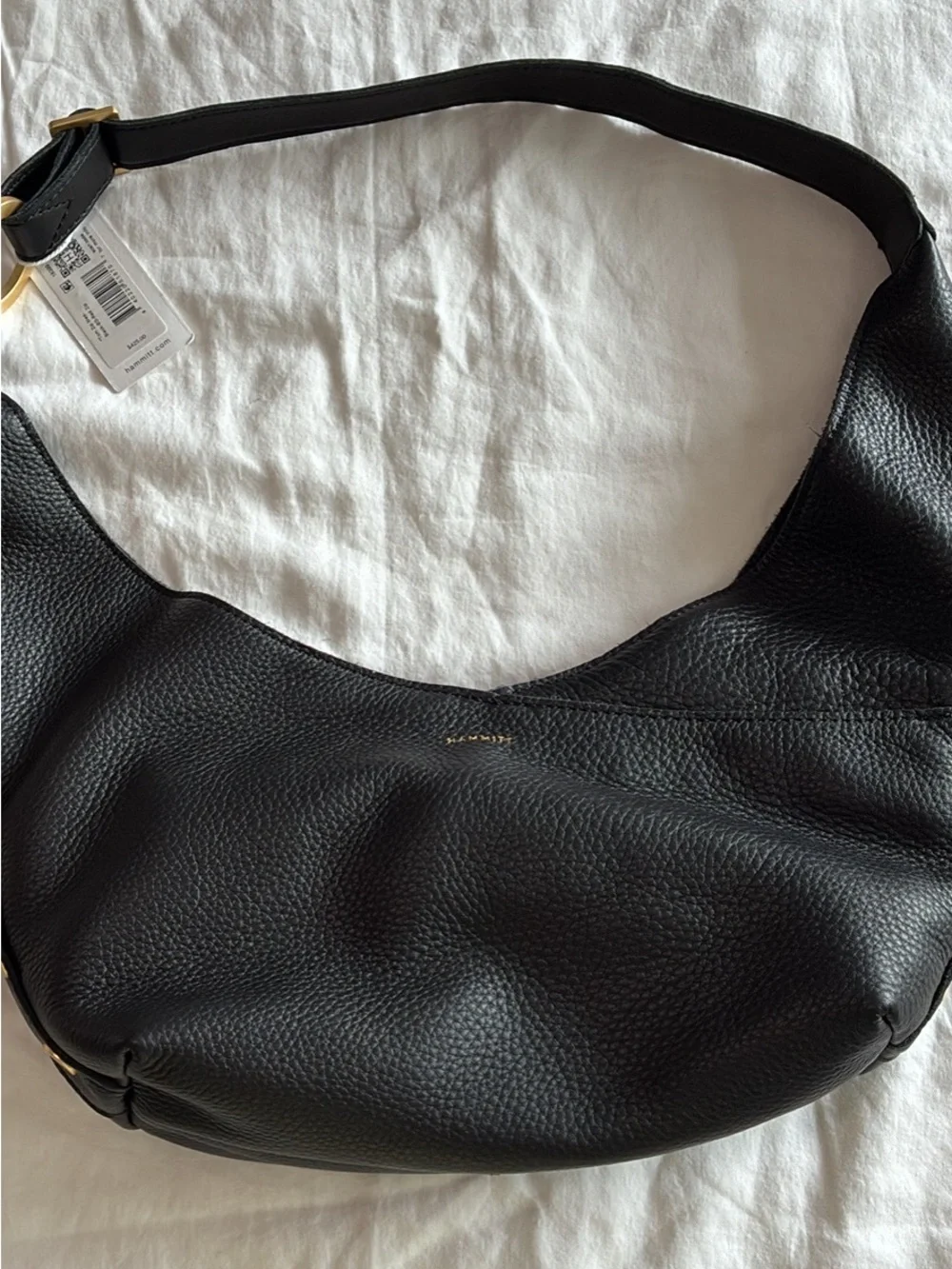 Hammitt Black Pebbled Leather Hobo with Gold Hardware